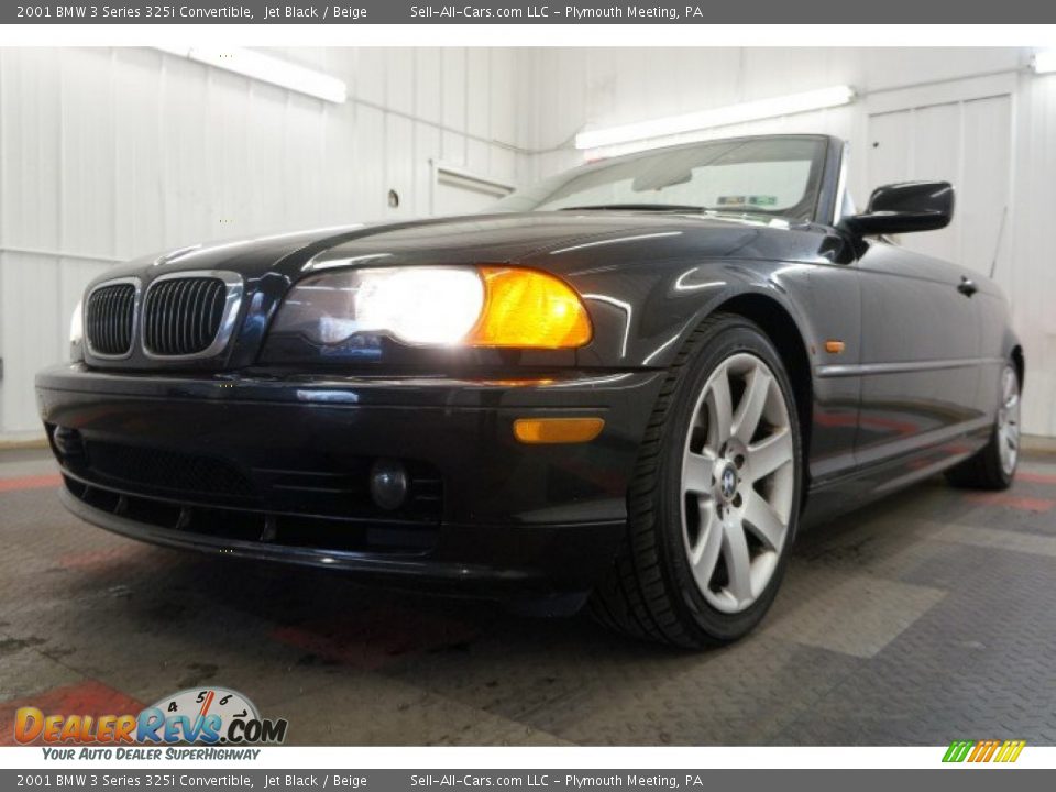 2001 BMW 3 Series 325i Convertible Jet Black / Beige Photo #3