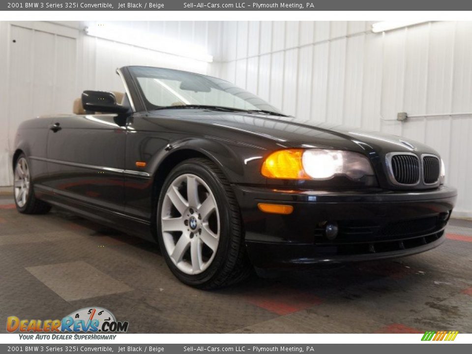 2001 BMW 3 Series 325i Convertible Jet Black / Beige Photo #5