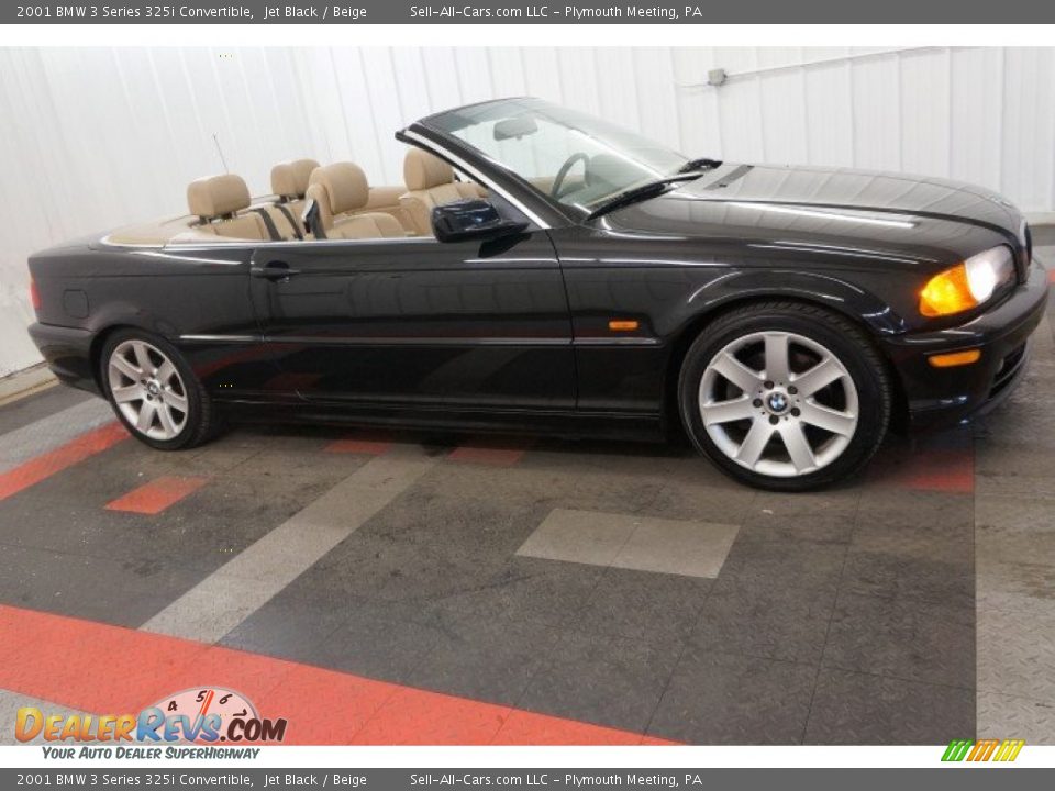 2001 BMW 3 Series 325i Convertible Jet Black / Beige Photo #6