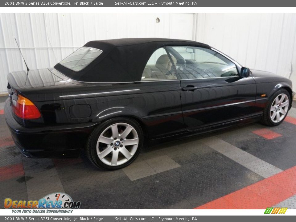 2001 BMW 3 Series 325i Convertible Jet Black / Beige Photo #7