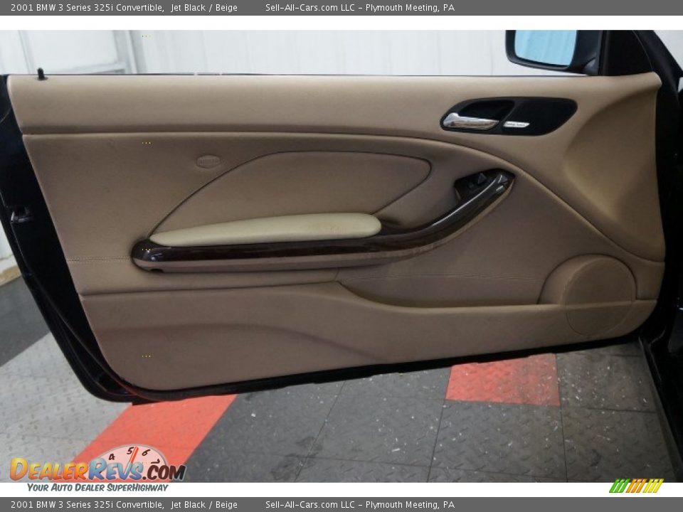 2001 BMW 3 Series 325i Convertible Jet Black / Beige Photo #15