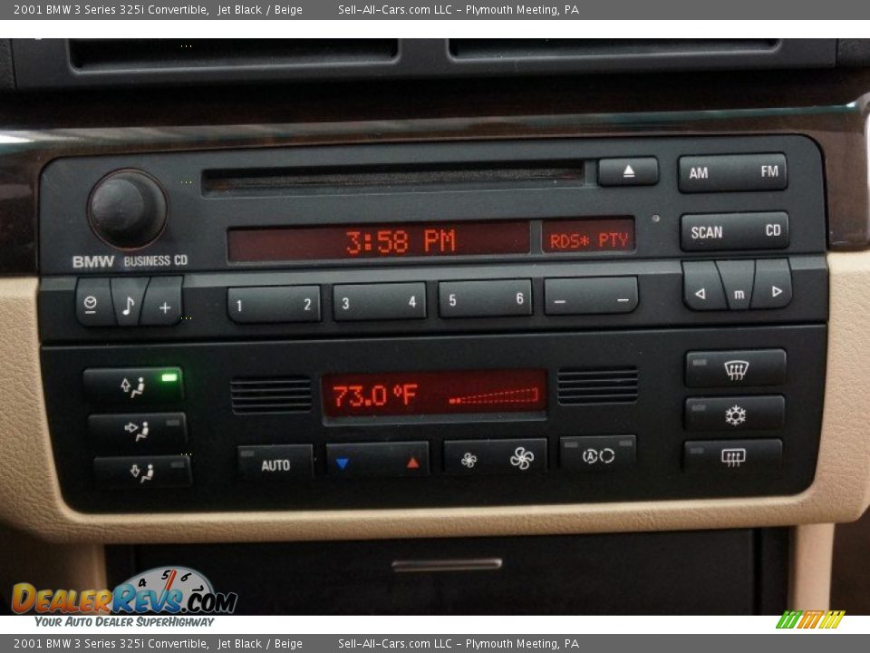 2001 BMW 3 Series 325i Convertible Jet Black / Beige Photo #28