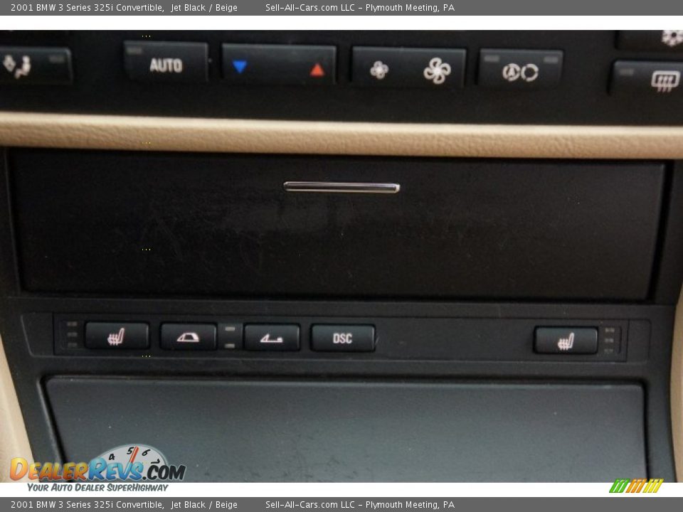 2001 BMW 3 Series 325i Convertible Jet Black / Beige Photo #29