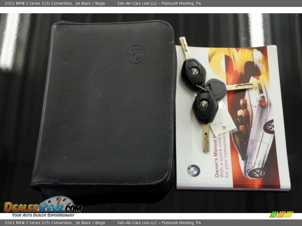 2001 BMW 3 Series 325i Convertible Jet Black / Beige Photo #32