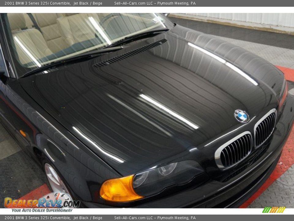 2001 BMW 3 Series 325i Convertible Jet Black / Beige Photo #36