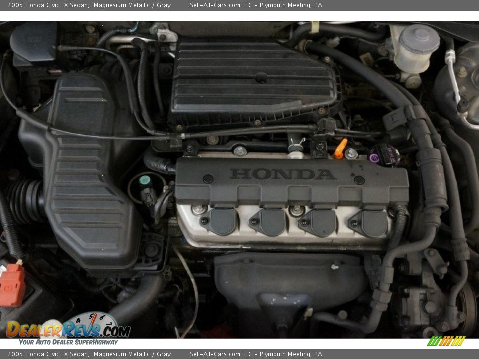 2005 Honda Civic LX Sedan Magnesium Metallic / Gray Photo #34