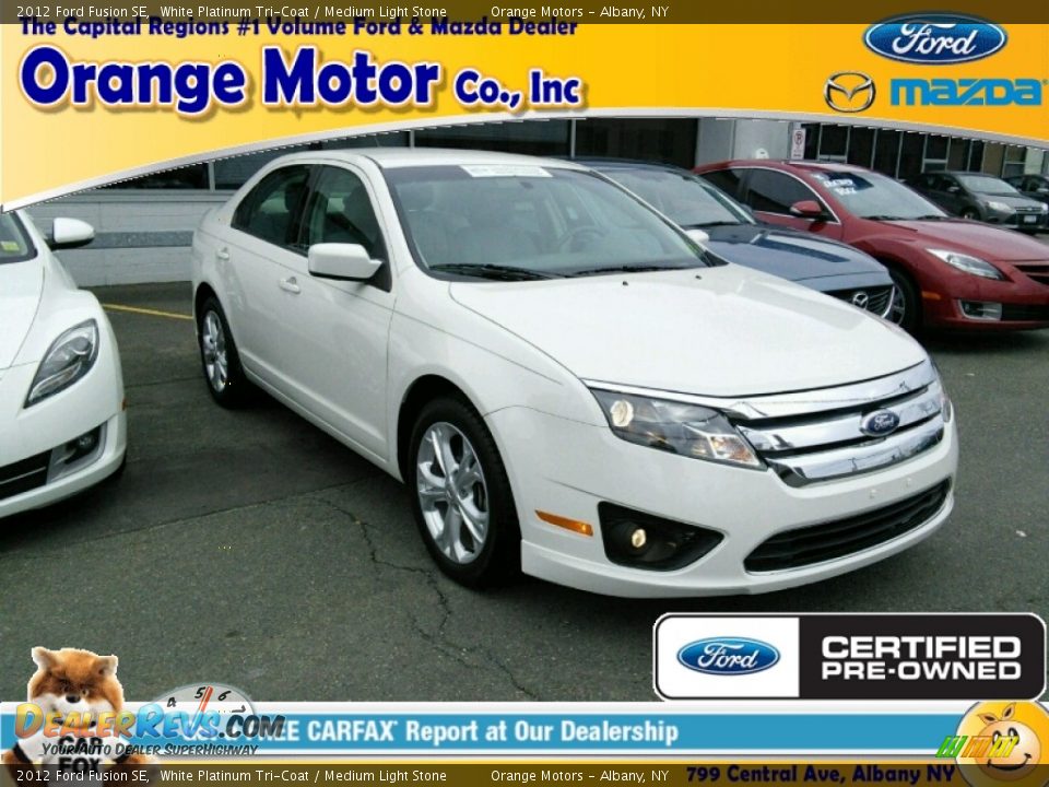 2012 Ford Fusion SE White Platinum Tri-Coat / Medium Light Stone Photo #1