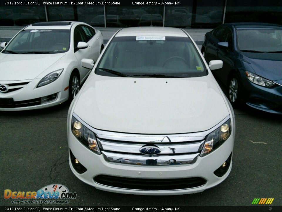 2012 Ford Fusion SE White Platinum Tri-Coat / Medium Light Stone Photo #3