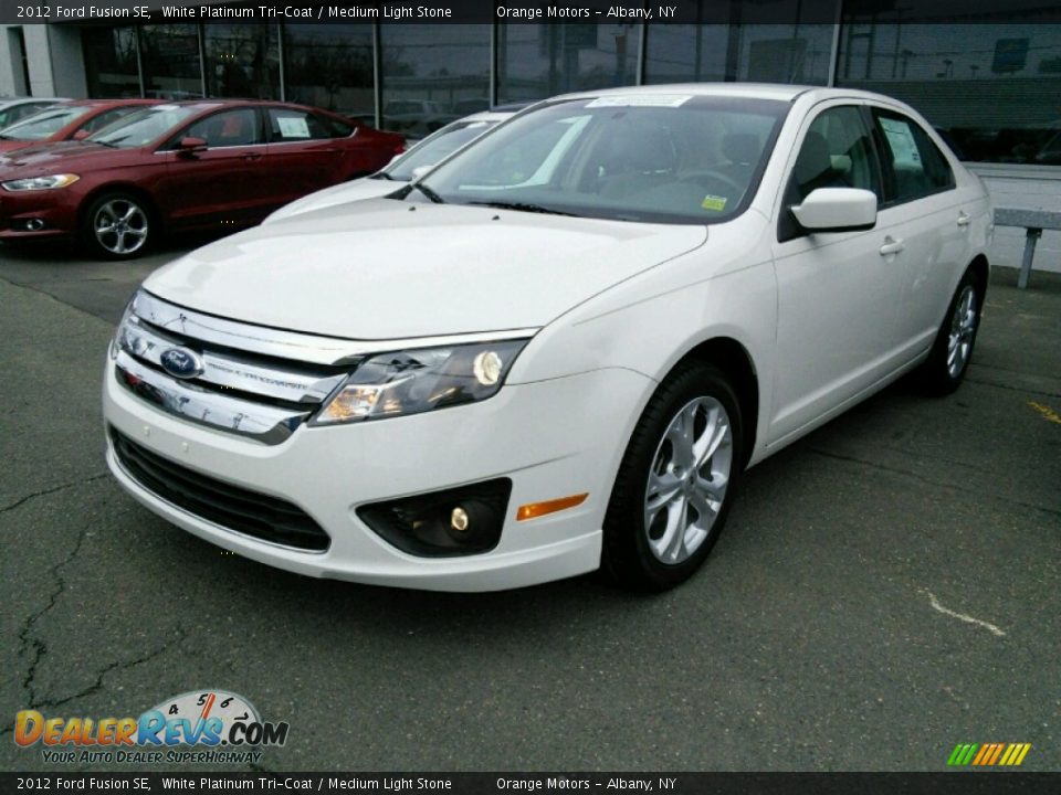 2012 Ford Fusion SE White Platinum Tri-Coat / Medium Light Stone Photo #4
