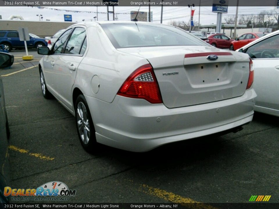 2012 Ford Fusion SE White Platinum Tri-Coat / Medium Light Stone Photo #5