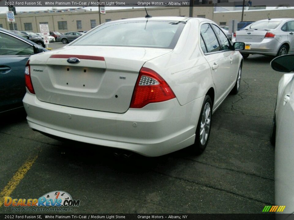 2012 Ford Fusion SE White Platinum Tri-Coat / Medium Light Stone Photo #6