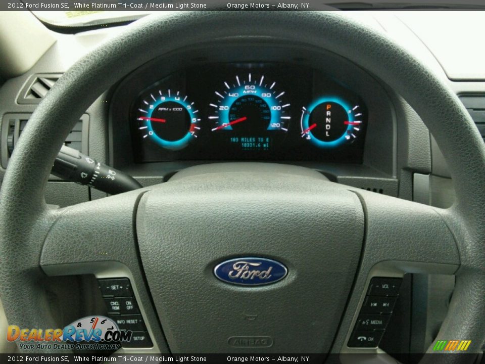 2012 Ford Fusion SE White Platinum Tri-Coat / Medium Light Stone Photo #13