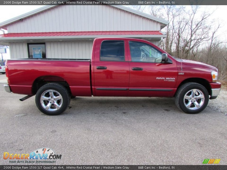 2006 Dodge Ram 1500 SLT Quad Cab 4x4 Inferno Red Crystal Pearl / Medium Slate Gray Photo #2