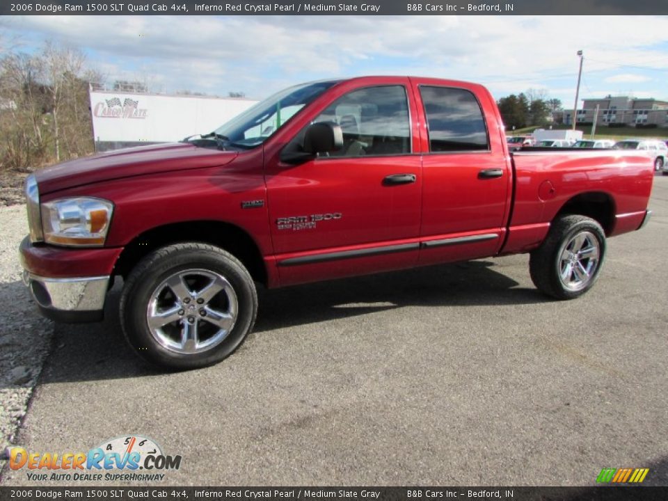 2006 Dodge Ram 1500 SLT Quad Cab 4x4 Inferno Red Crystal Pearl / Medium Slate Gray Photo #8