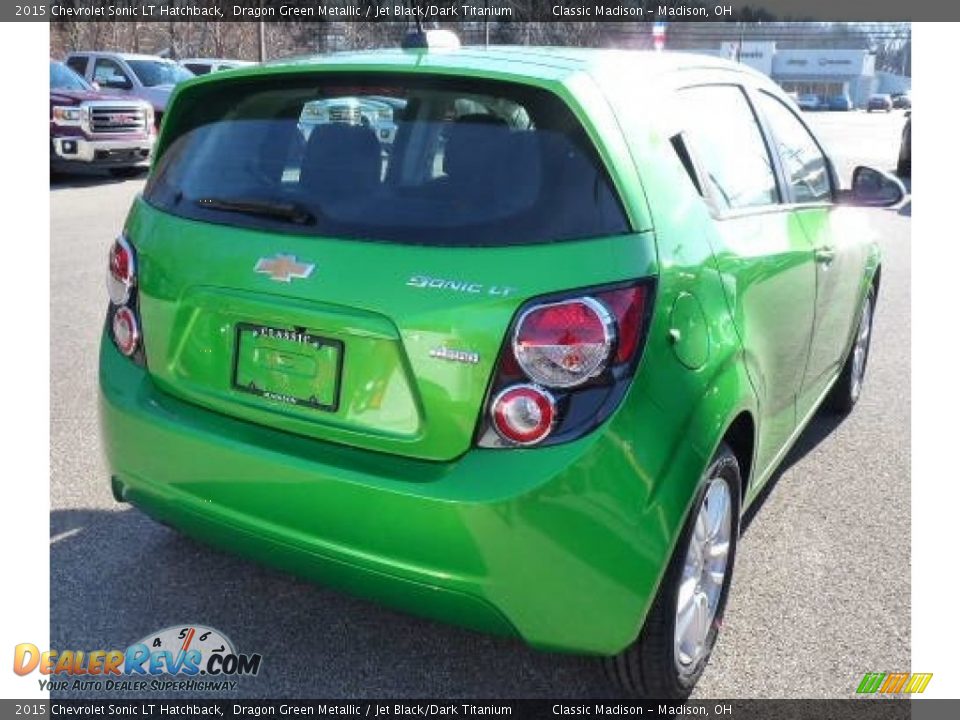 2015 Chevrolet Sonic LT Hatchback Dragon Green Metallic / Jet Black/Dark Titanium Photo #1