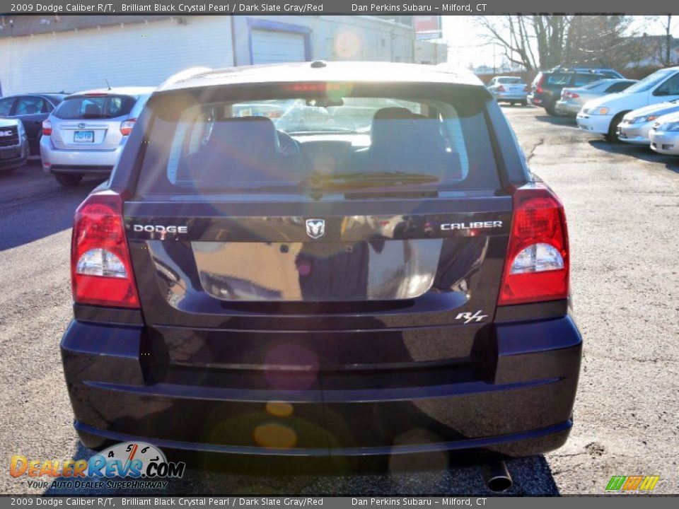 2009 Dodge Caliber R/T Brilliant Black Crystal Pearl / Dark Slate Gray/Red Photo #7