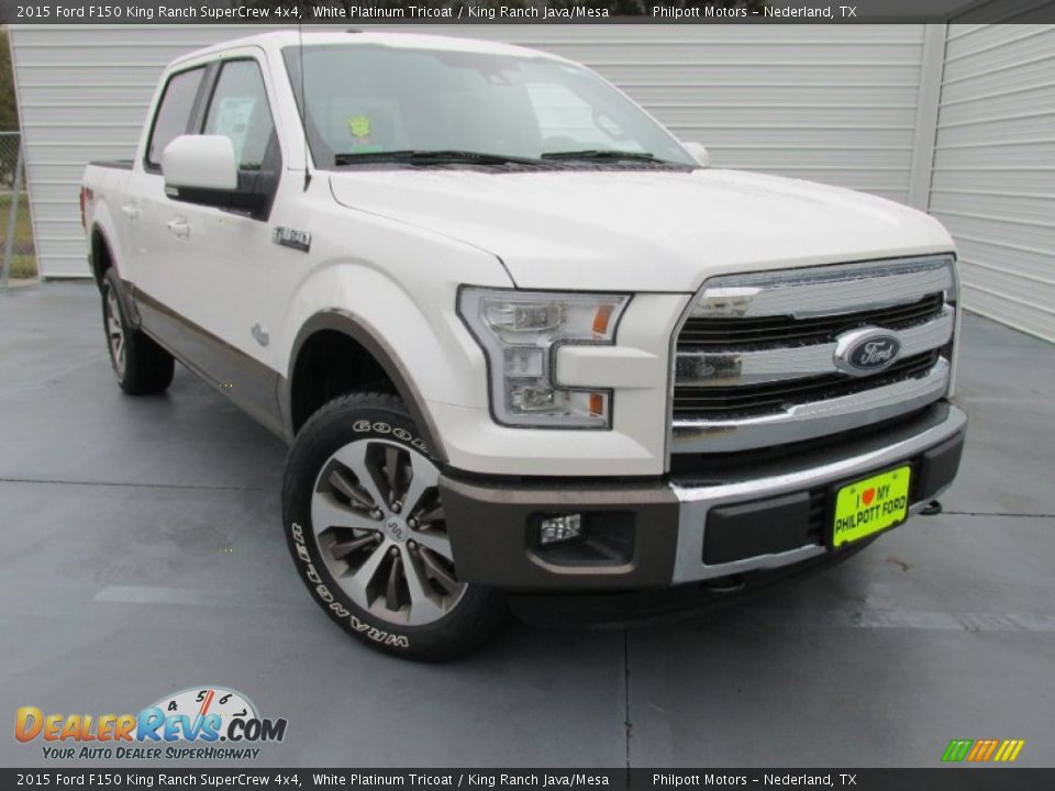 2015 Ford F150 King Ranch SuperCrew 4x4 White Platinum Tricoat / King Ranch Java/Mesa Photo #1
