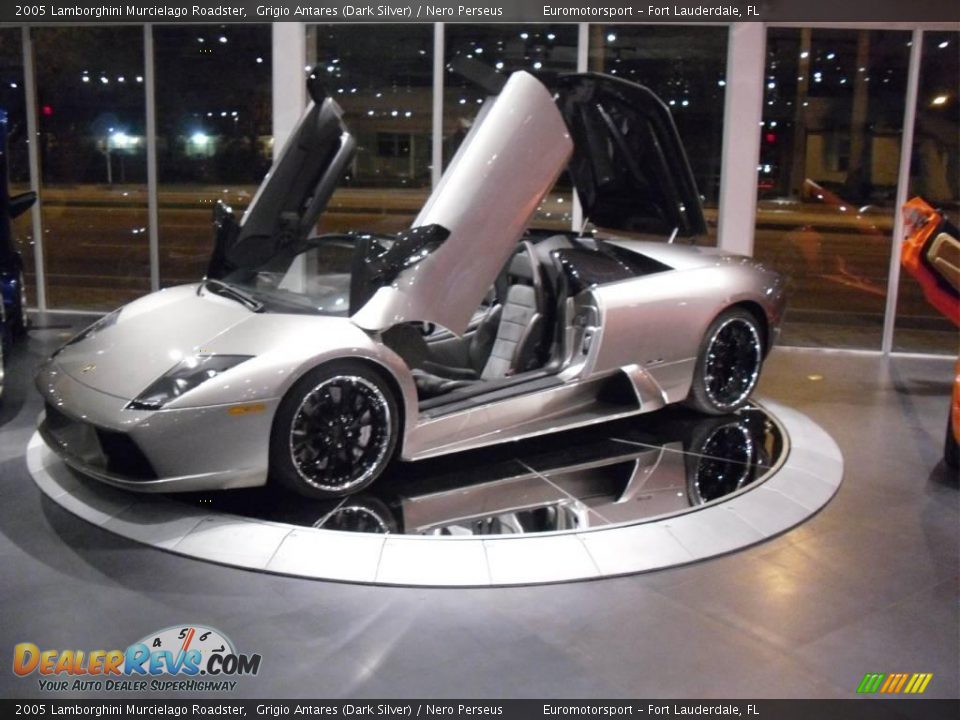 2005 Lamborghini Murcielago Roadster Grigio Antares (Dark Silver) / Nero Perseus Photo #2