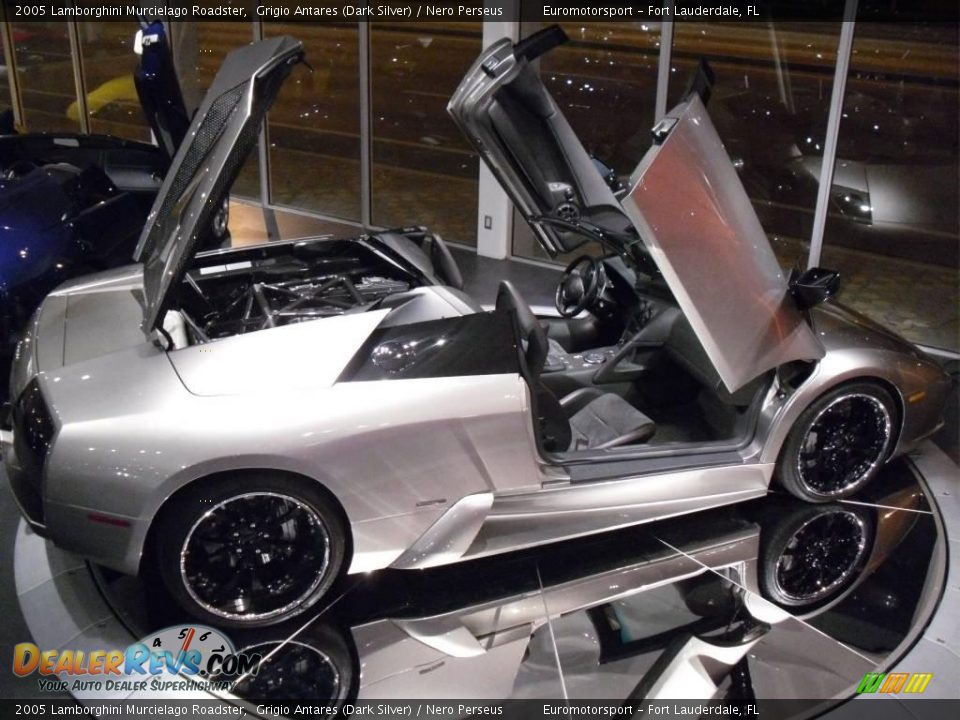 2005 Lamborghini Murcielago Roadster Grigio Antares (Dark Silver) / Nero Perseus Photo #3