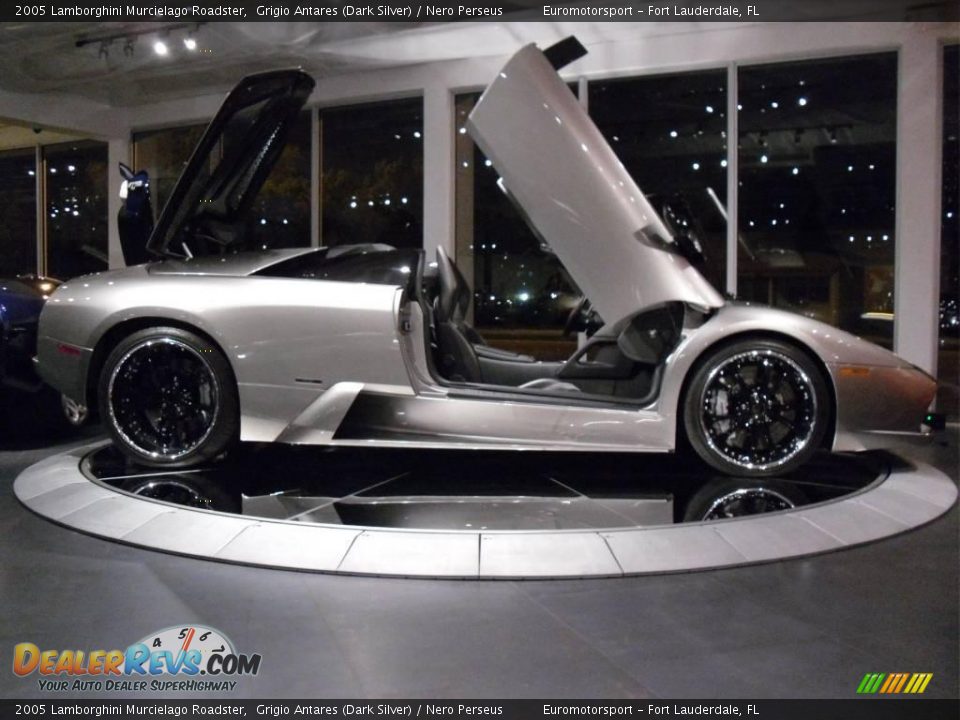 2005 Lamborghini Murcielago Roadster Grigio Antares (Dark Silver) / Nero Perseus Photo #6