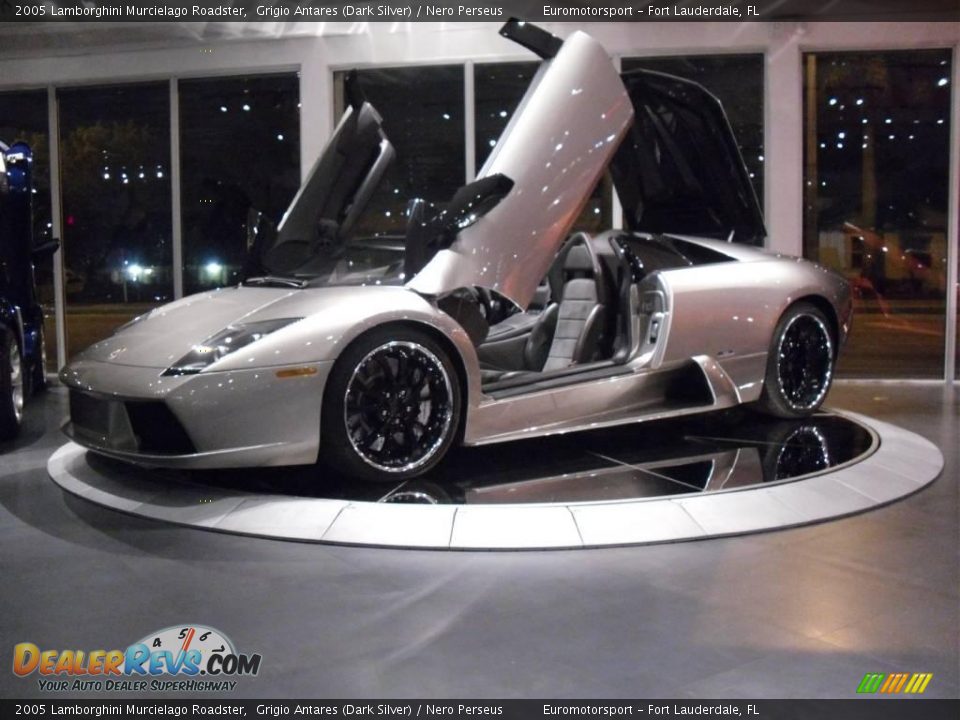 2005 Lamborghini Murcielago Roadster Grigio Antares (Dark Silver) / Nero Perseus Photo #9