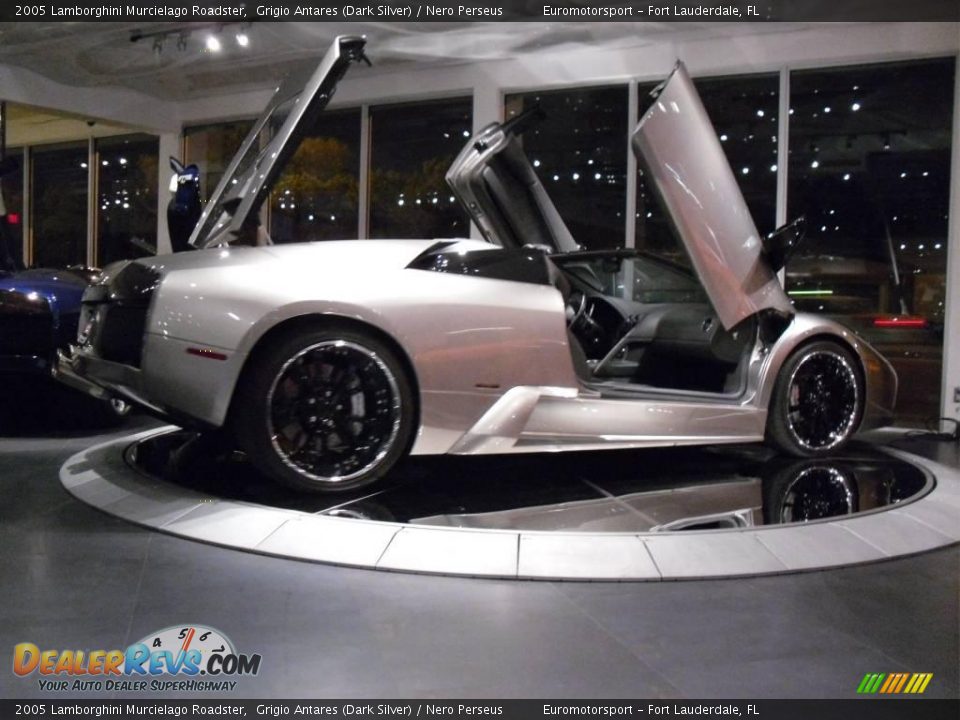 2005 Lamborghini Murcielago Roadster Grigio Antares (Dark Silver) / Nero Perseus Photo #12