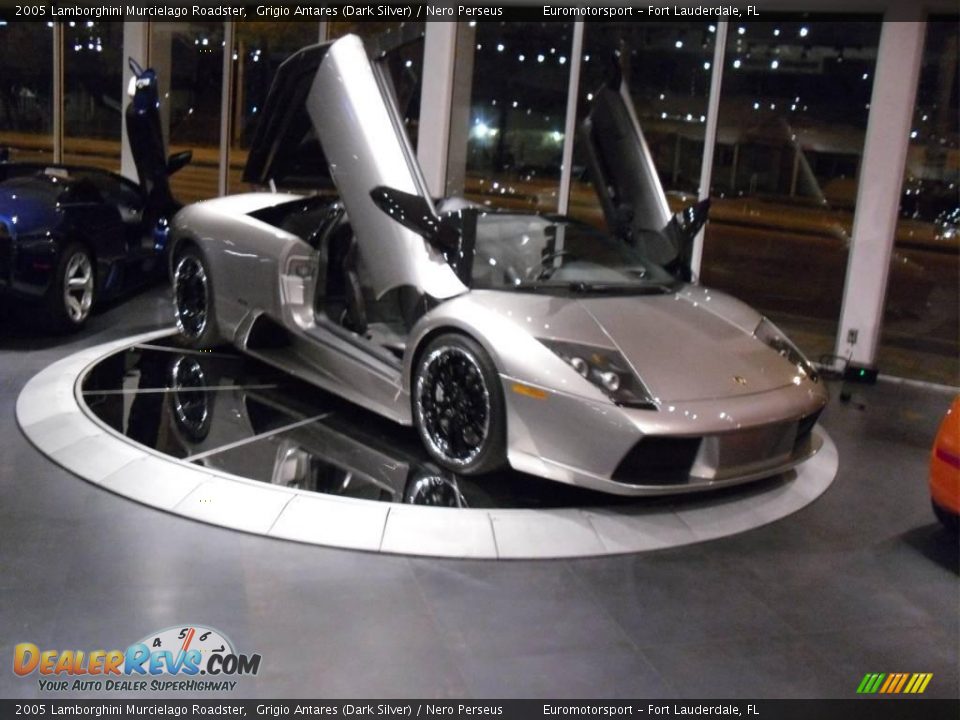 2005 Lamborghini Murcielago Roadster Grigio Antares (Dark Silver) / Nero Perseus Photo #13