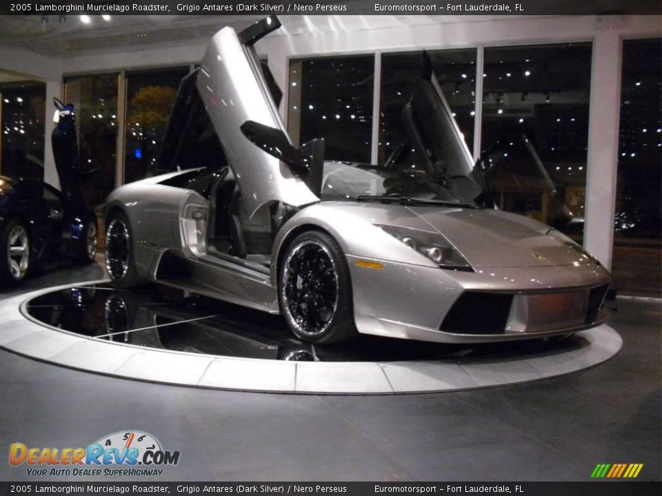 2005 Lamborghini Murcielago Roadster Grigio Antares (Dark Silver) / Nero Perseus Photo #14