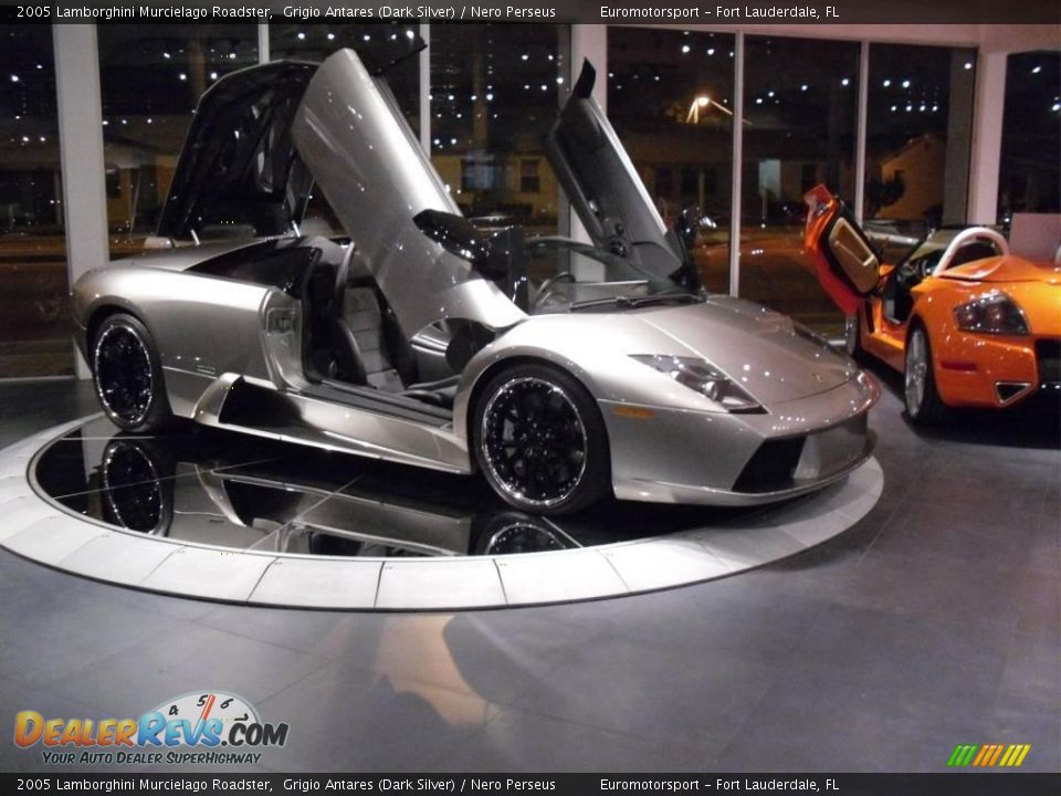 2005 Lamborghini Murcielago Roadster Grigio Antares (Dark Silver) / Nero Perseus Photo #16