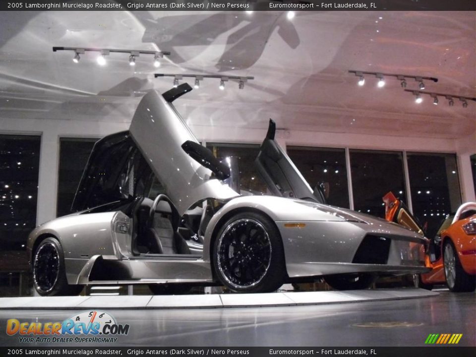 2005 Lamborghini Murcielago Roadster Grigio Antares (Dark Silver) / Nero Perseus Photo #18