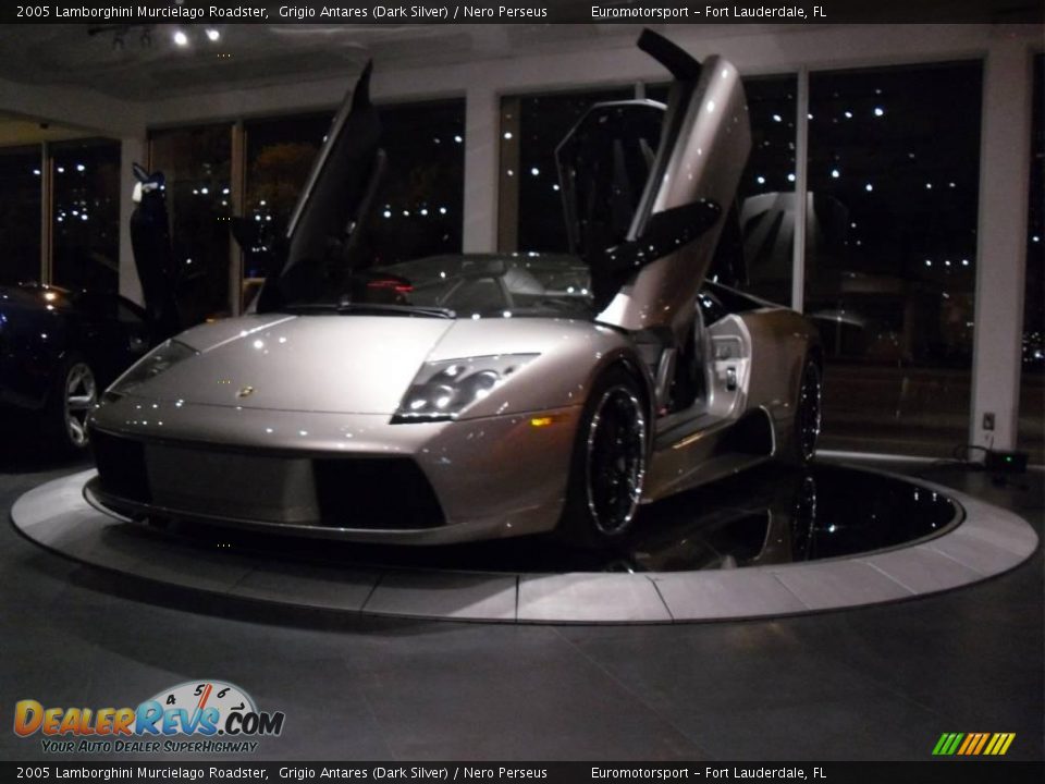 2005 Lamborghini Murcielago Roadster Grigio Antares (Dark Silver) / Nero Perseus Photo #28