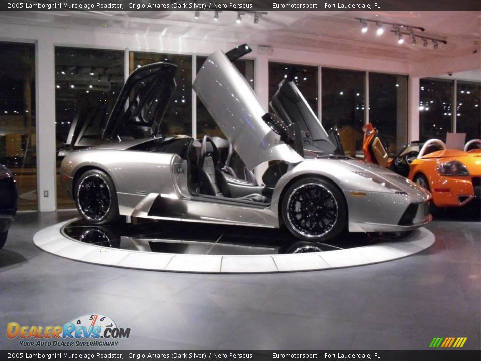 2005 Lamborghini Murcielago Roadster Grigio Antares (Dark Silver) / Nero Perseus Photo #33