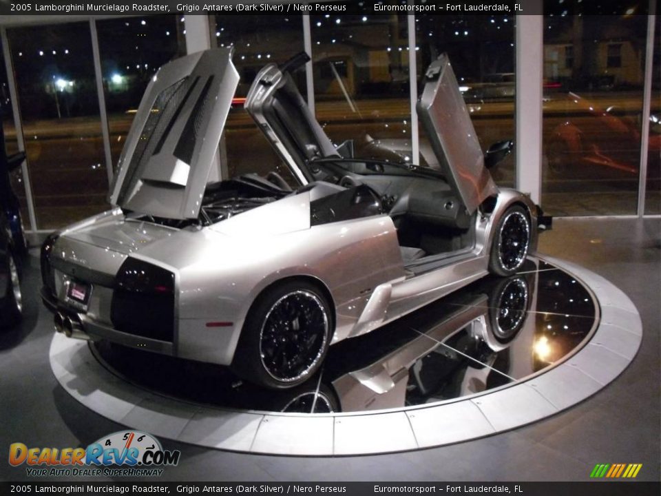 2005 Lamborghini Murcielago Roadster Grigio Antares (Dark Silver) / Nero Perseus Photo #34