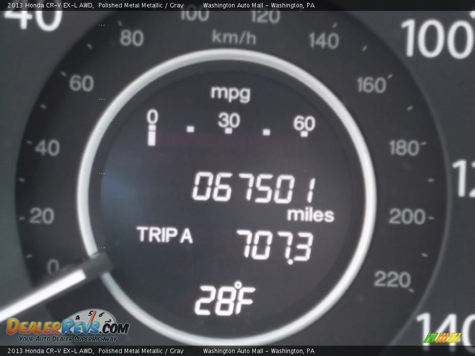 2013 Honda CR-V EX-L AWD Polished Metal Metallic / Gray Photo #20