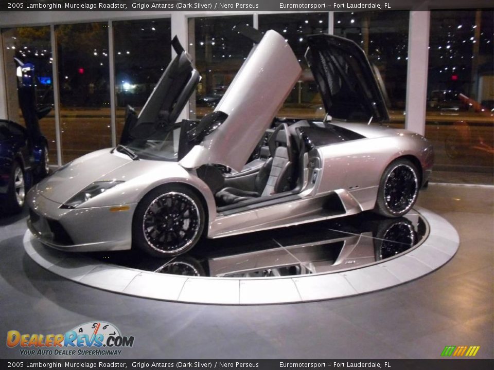 2005 Lamborghini Murcielago Roadster Grigio Antares (Dark Silver) / Nero Perseus Photo #41