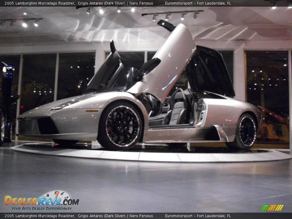 2005 Lamborghini Murcielago Roadster Grigio Antares (Dark Silver) / Nero Perseus Photo #43