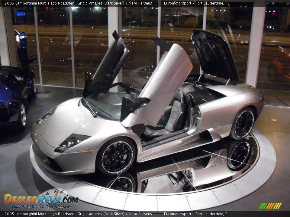 2005 Lamborghini Murcielago Roadster Grigio Antares (Dark Silver) / Nero Perseus Photo #44