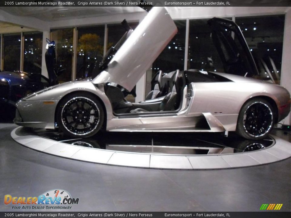 2005 Lamborghini Murcielago Roadster Grigio Antares (Dark Silver) / Nero Perseus Photo #46