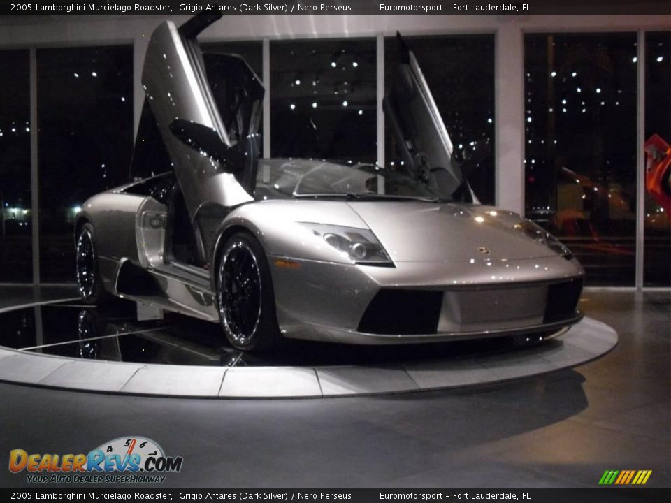 2005 Lamborghini Murcielago Roadster Grigio Antares (Dark Silver) / Nero Perseus Photo #48