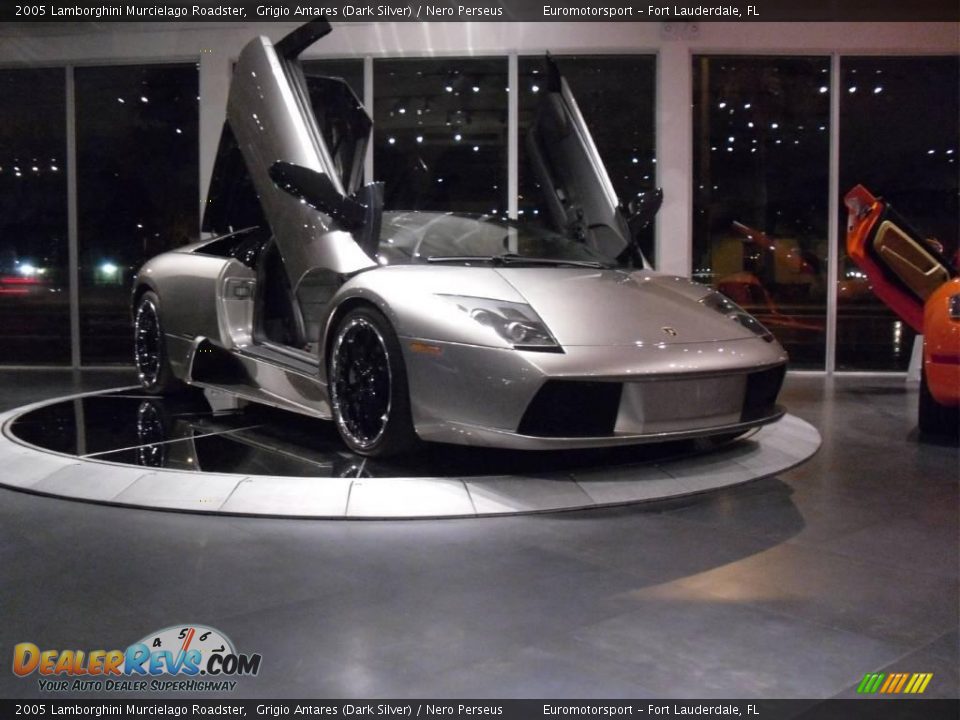 2005 Lamborghini Murcielago Roadster Grigio Antares (Dark Silver) / Nero Perseus Photo #50