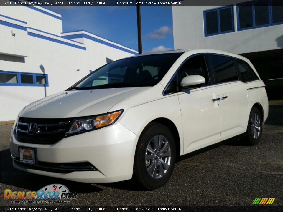 2015 Honda Odyssey EX-L White Diamond Pearl / Truffle Photo #1