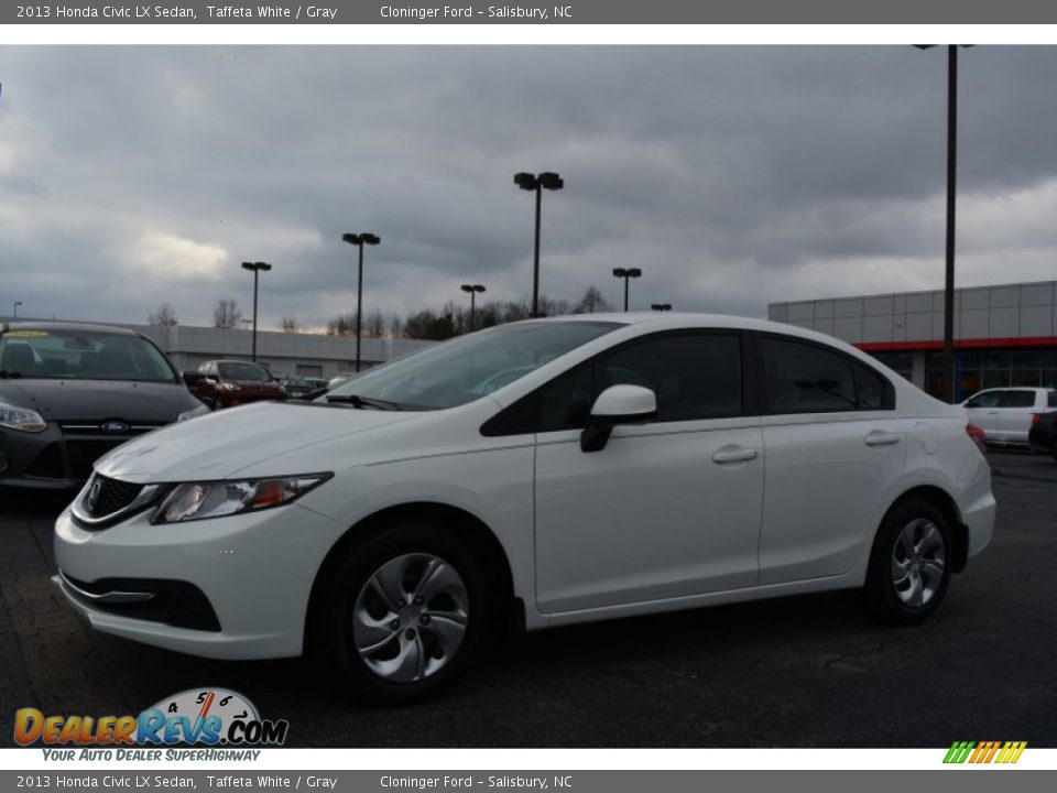 2013 Honda Civic LX Sedan Taffeta White / Gray Photo #7