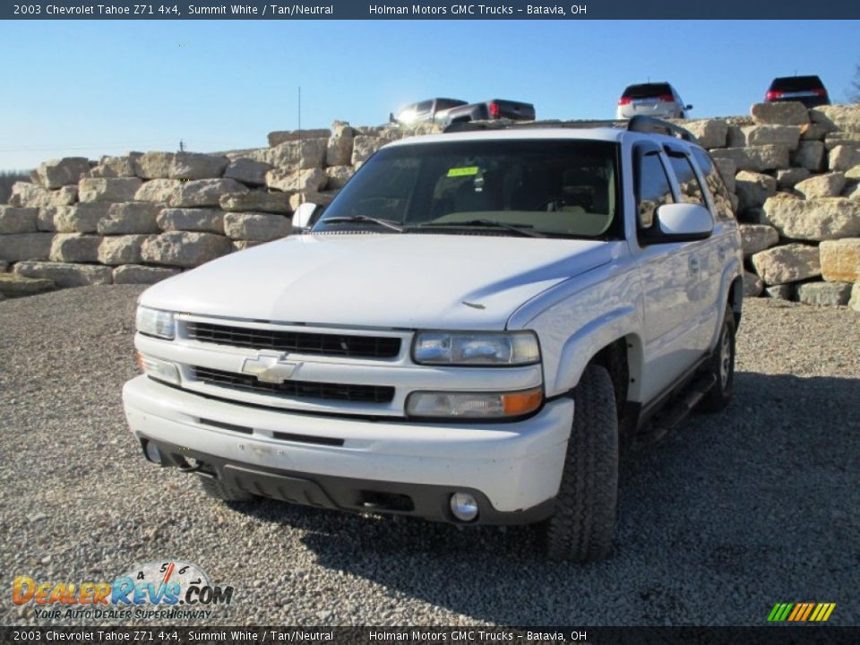 2003 Chevrolet Tahoe Z71 4x4 Summit White / Tan/Neutral Photo #2