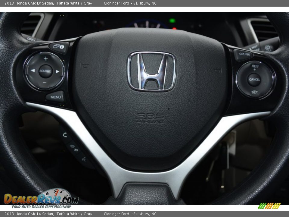 2013 Honda Civic LX Sedan Taffeta White / Gray Photo #22