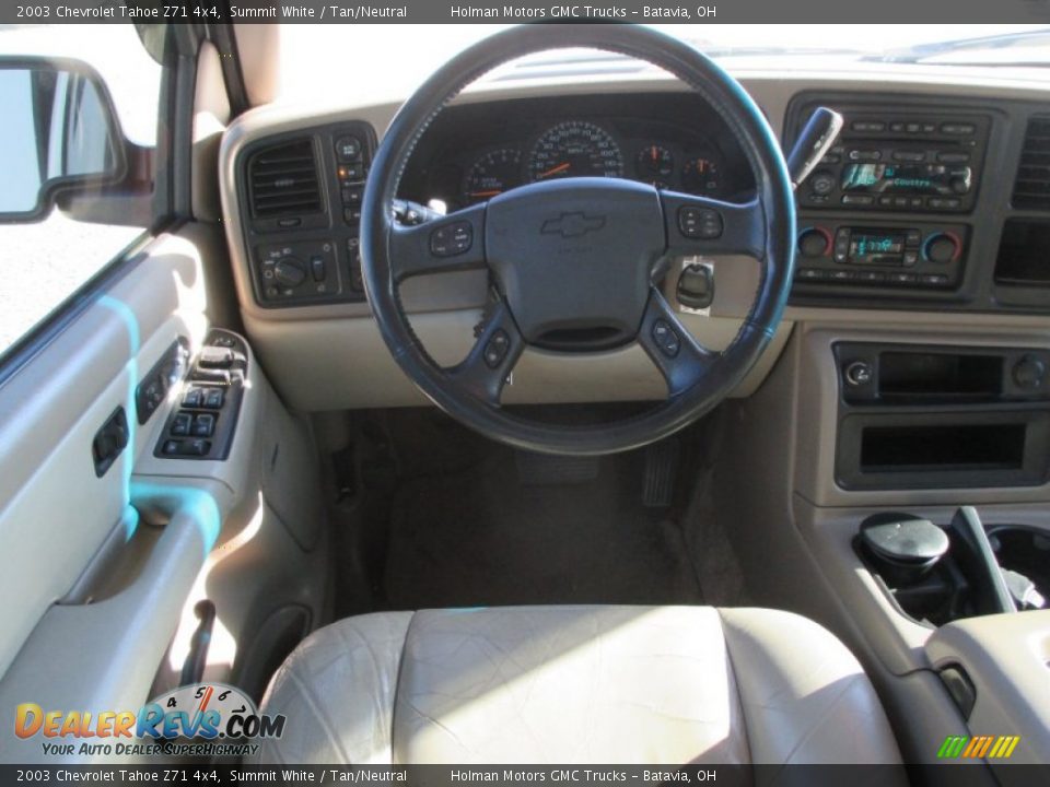 2003 Chevrolet Tahoe Z71 4x4 Summit White / Tan/Neutral Photo #18