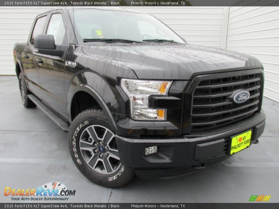 2015 Ford F150 XLT SuperCrew 4x4 Tuxedo Black Metallic / Black Photo #2