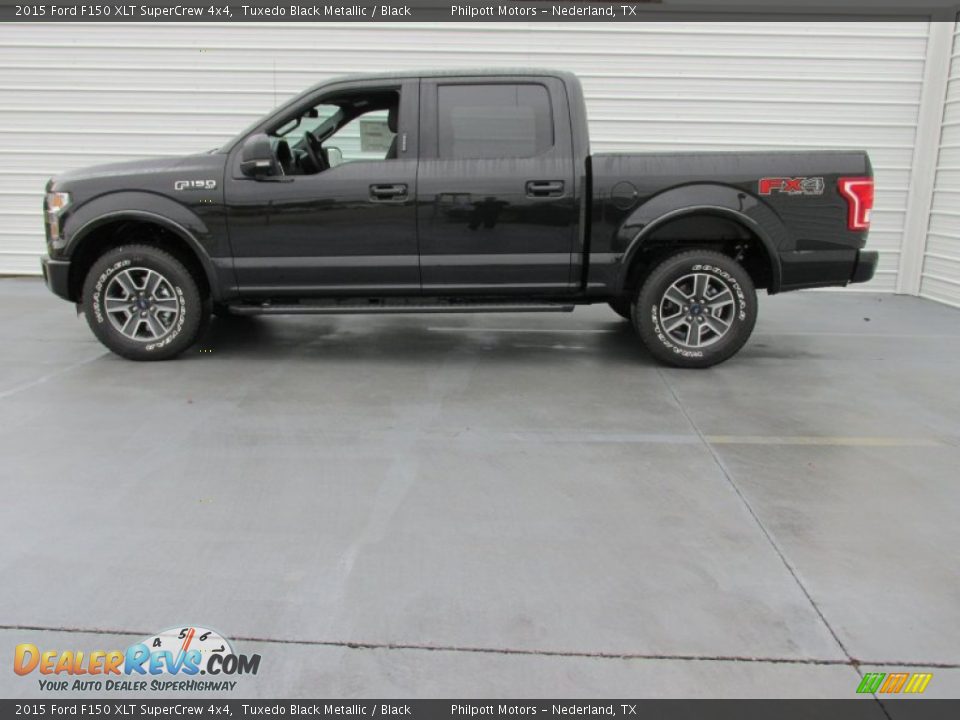 2015 Ford F150 XLT SuperCrew 4x4 Tuxedo Black Metallic / Black Photo #6
