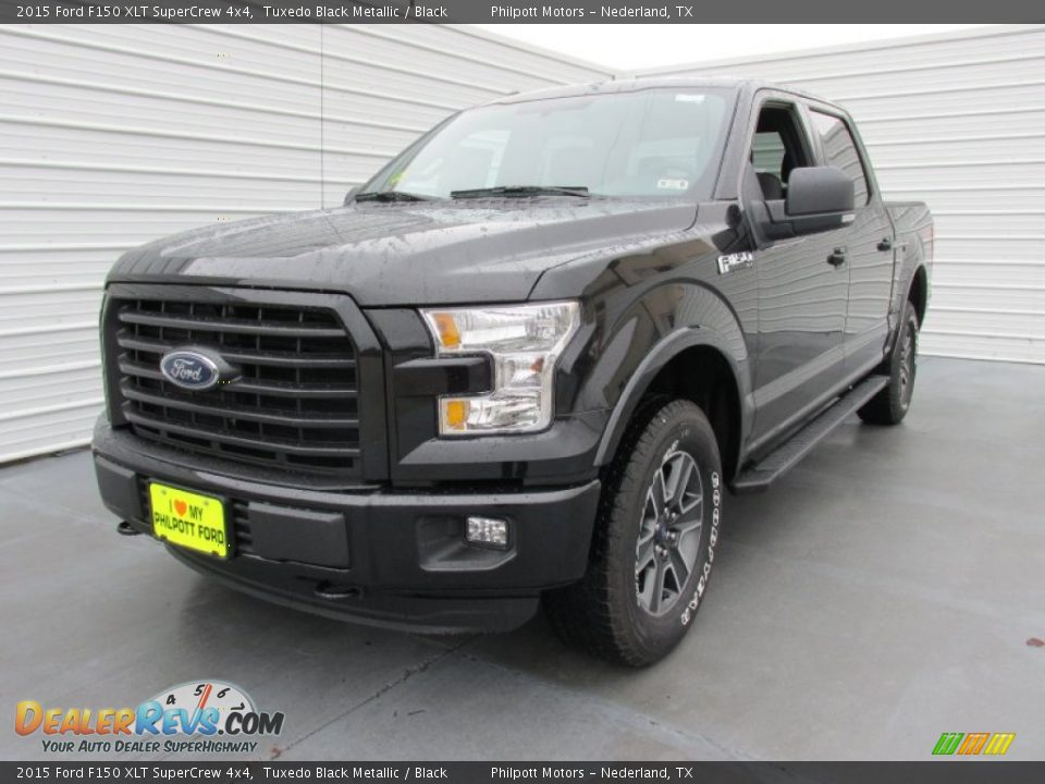 2015 Ford F150 XLT SuperCrew 4x4 Tuxedo Black Metallic / Black Photo #7