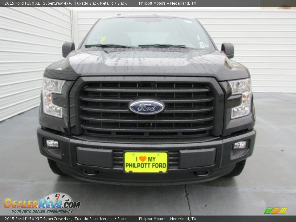 2015 Ford F150 XLT SuperCrew 4x4 Tuxedo Black Metallic / Black Photo #8