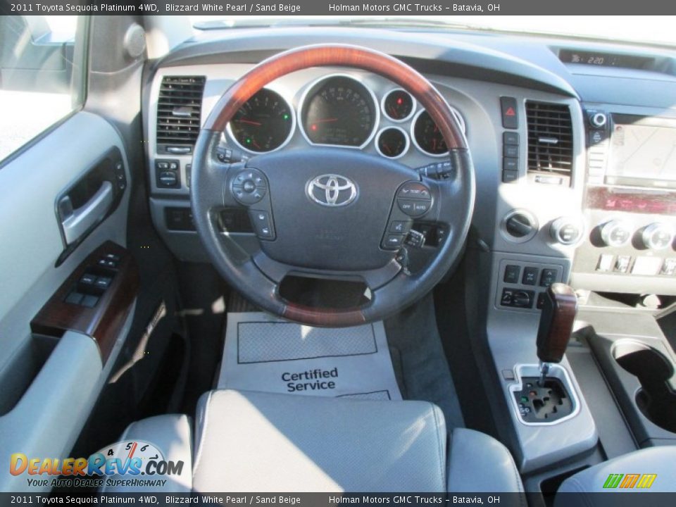 2011 Toyota Sequoia Platinum 4WD Blizzard White Pearl / Sand Beige Photo #22